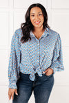 Skies Above Patterned Button Up Shirt - Maple Row Boutique