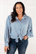 Skies Above Patterned Button Up Shirt - Maple Row Boutique