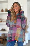 Double Take Full Size Plaid Dropped Shoulder Hoodie - Maple Row Boutique 