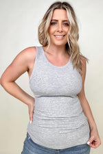 FawnFit Slim Fit High Neck Ribbed Tank Top With Built-In Bra - Maple Row Boutique 