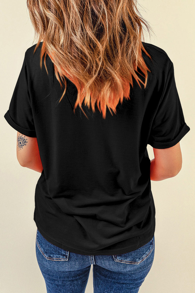 Round Neck Short Sleeve T-Shirt - Maple Row Boutique 