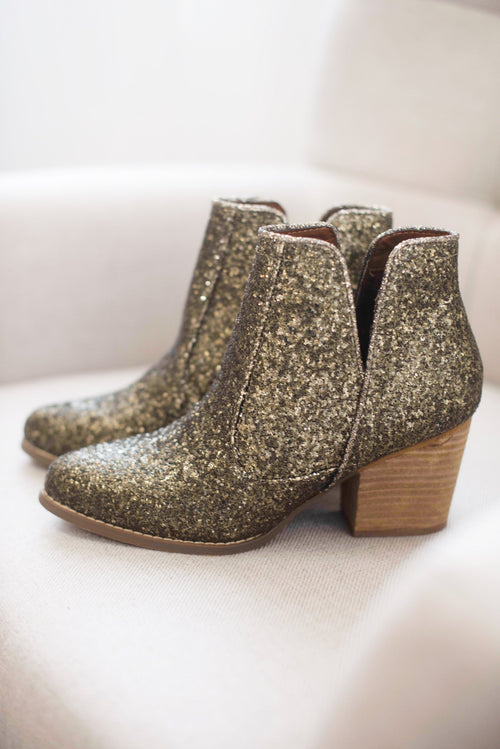 Fiera Booties in Bronze - Maple Row Boutique 