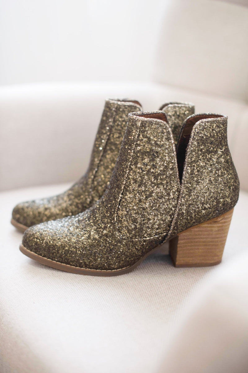 Fiera Booties in Bronze - Maple Row Boutique 