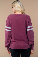 Sequin Football Long Sleeve Knit Top - Maple Row Boutique