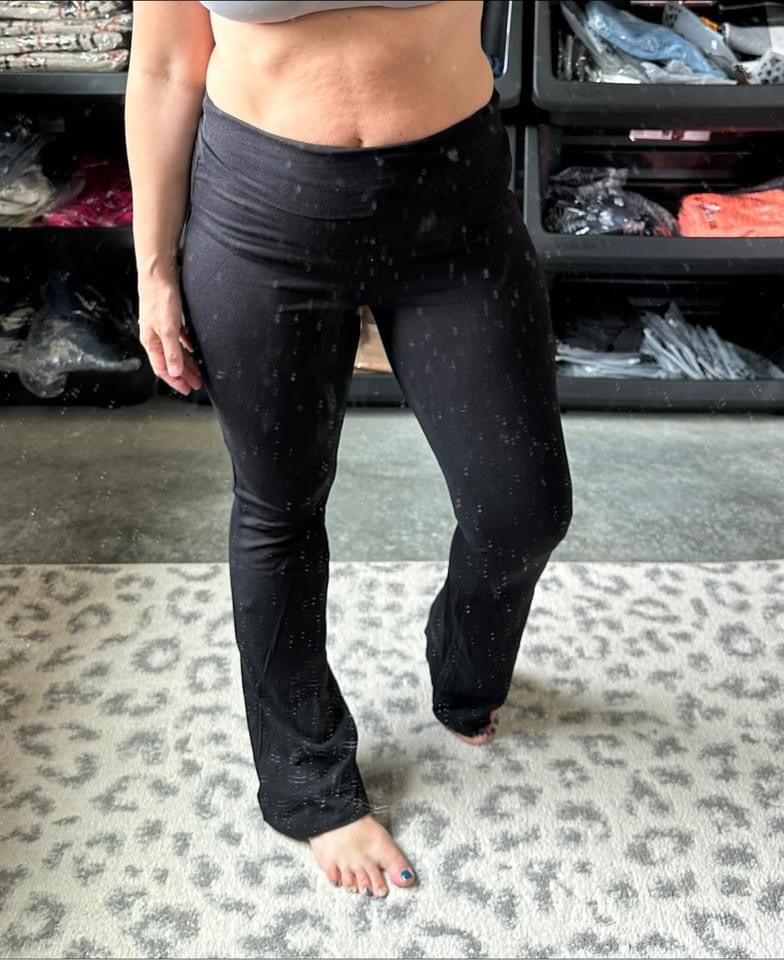 SP-227 Black Yoga Flares - Maple Row Boutique 