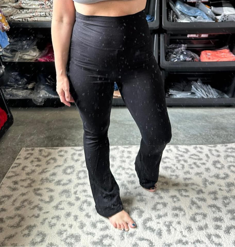 SP-227 Black Yoga Flares - Maple Row Boutique 