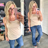Crochet Front Knit Cami In Bohemian Beige - Maple Row Boutique 