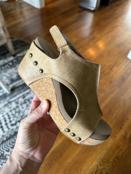 Corkys Taupe Carly Wedge - Maple Row Boutique 