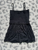 Sleeveless Smocked Top In Black - Maple Row Boutique 