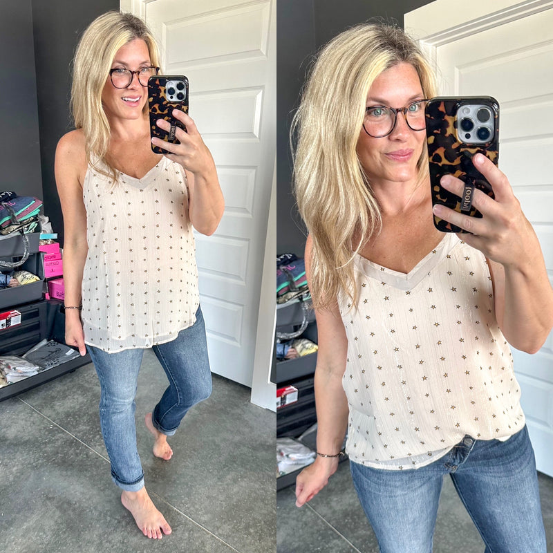 Stars In Your Eyes Cami In Stone - Maple Row Boutique 