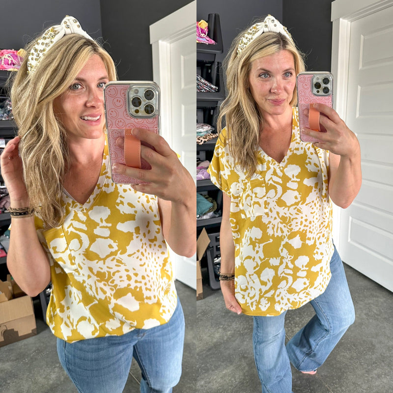 V Neck Blouse In Piña Colada - Maple Row Boutique 