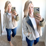 Corduroy Moto Jacket in Grey, Olive, Camel & Black - Maple Row Boutique 