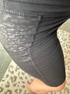 Leopard Trim Biker Shorts with Side Pockets - Maple Row Boutique 