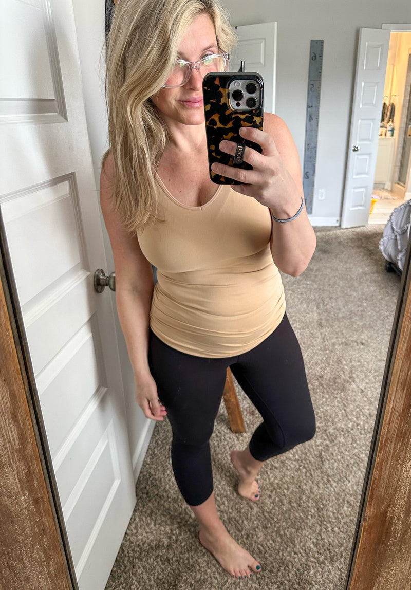 Seamless Reversible Tank Top In Nude - Maple Row Boutique 