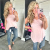Sleeveless Top In Rose Quartz With Back Detail - Maple Row Boutique 