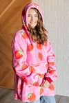 Kids Oversized Hoodie Blanket in Strawberry - Maple Row Boutique