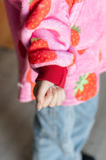 Kids Oversized Hoodie Blanket in Strawberry - Maple Row Boutique