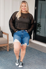 Ask Anyway Fishnet Sweater - Maple Row Boutique 