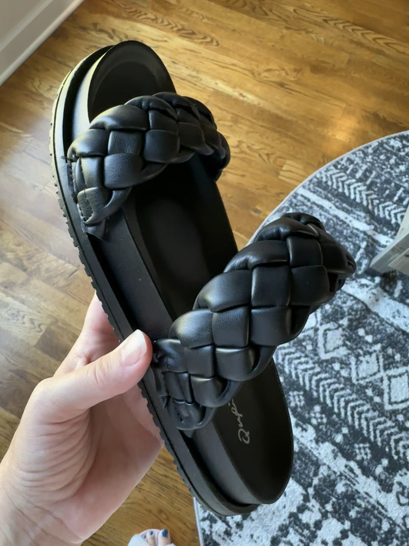 Element Braided Sandals in Black - Maple Row Boutique