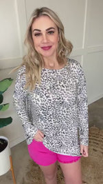 Snow Leopard Wrap Back Detail Top