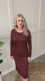 Midi Dress in Toasted Almond