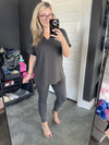 Tunic Top and Leggings Set in Charcoal