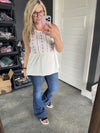 Isabel Embroidered Babydoll Tank