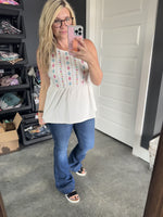 Isabel Embroidered Babydoll Tank