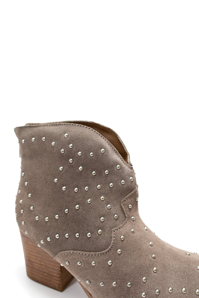 Twilight Studded Heeled Ankle Boot in Taupe - Maple Row Boutique 
