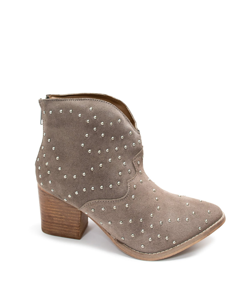 Twilight Studded Heeled Ankle Boot in Taupe - Maple Row Boutique 
