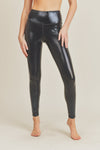 Glossy Faux Leather Leggings - Maple Row Boutique 