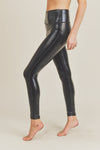 Glossy Faux Leather Leggings - Maple Row Boutique 