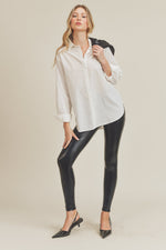 Glossy Faux Leather Leggings - Maple Row Boutique 