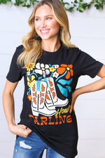 Black Cotton HOWDY DARLING Graphic Tee - Maple Row Boutique 