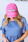 French Rose Cotton "MAMA" Adjustable Baseball Cap - Maple Row Boutique 