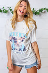 LT Grey Distressed Free Bird Graphic Knit Tee - Maple Row Boutique 