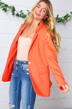 Coral Notched Lapel Lined Blazer - Maple Row Boutique 