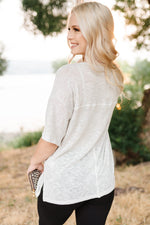 Sweater Knit Top in Natural - Maple Row Boutique 