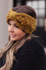 Pom Knit Head Wrap in Mustard - Maple Row Boutique 