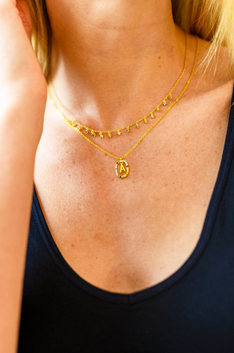 Mi Amor Gold Dipped Initial Necklace - Maple Row Boutique 