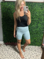 Grey Blue Mono B Biker Shorts