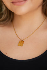 Checkered Pendant Necklace - Maple Row Boutique 