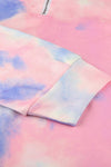 Multicolor Cotton Tie-Dye Mock Neck Zip Sweatshirt - Maple Row Boutique 