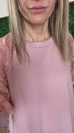 Pink Lace Raglan Top