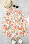 Floral Print Wrap Long Sleeve Blouse - Maple Row Boutique 