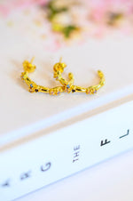 Santana Studded Hoop Earrings - Maple Row Boutique 