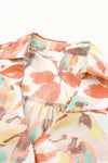 Floral Print Wrap Long Sleeve Blouse - Maple Row Boutique 