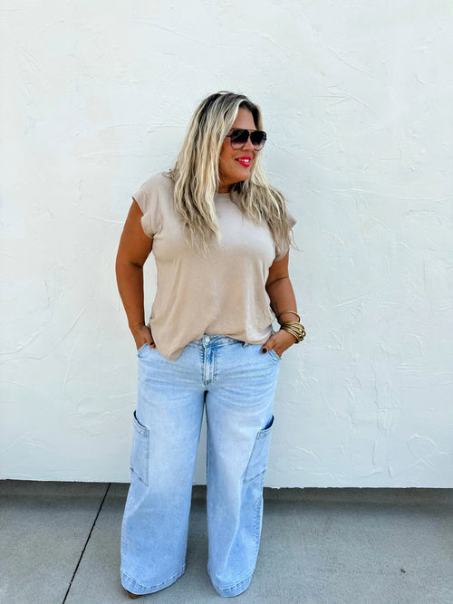 PREORDER: Charli Cargo Jeans Regular 32" Inseam - Maple Row Boutique 