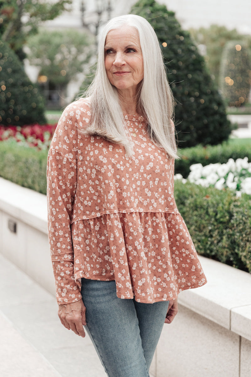 All About Flowers Top In Ginger - Maple Row Boutique 