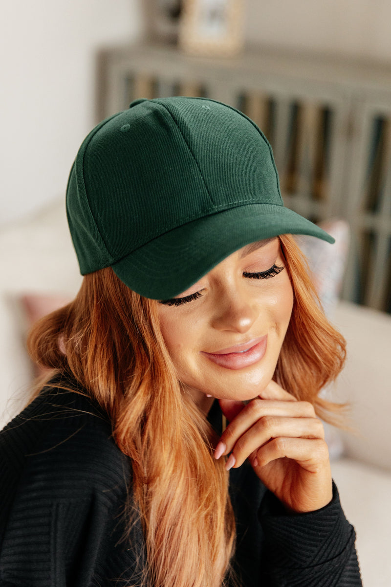 Basic Babe Ball Cap in Green - Maple Row Boutique 